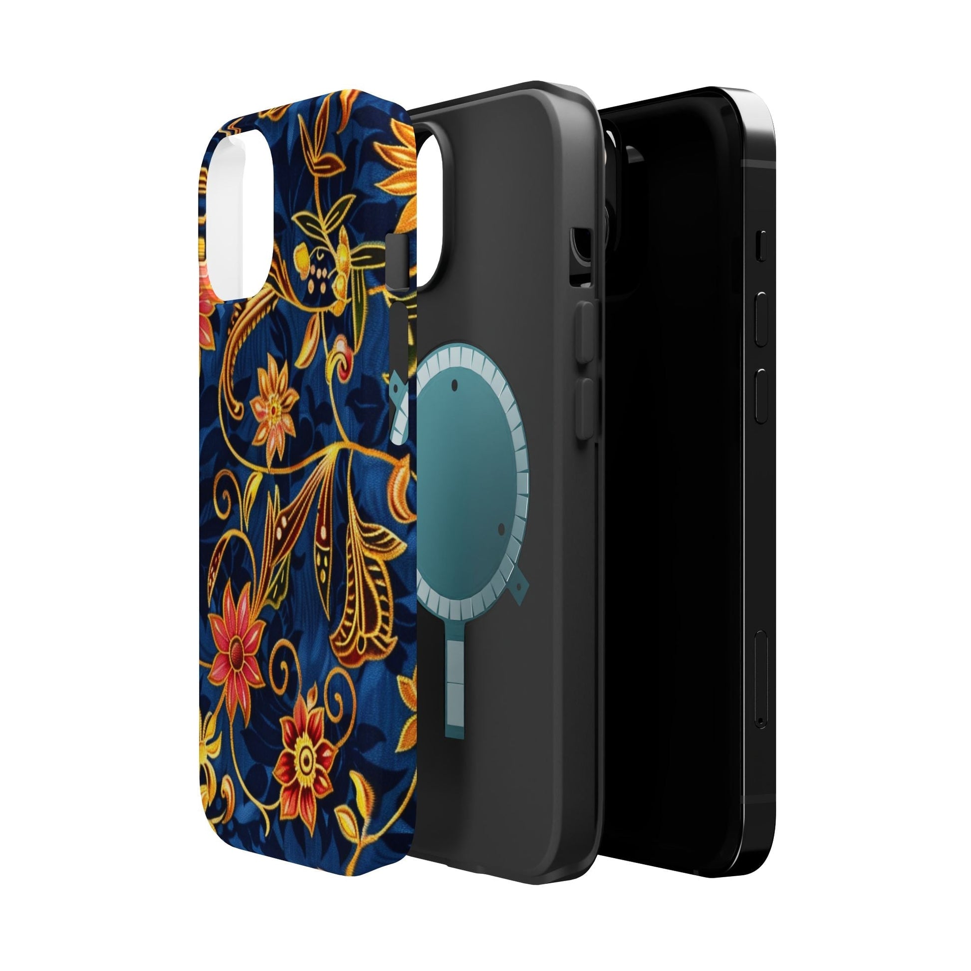 Floral Filigree Magnetic Phone Case — Impact - Resistant Decorative Cover - DIGITAL X