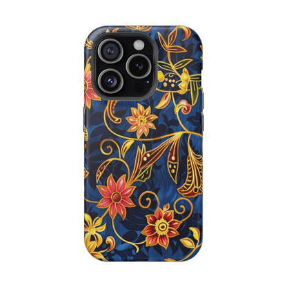 Floral Filigree Magnetic Phone Case — Impact - Resistant Decorative Cover - DIGITAL X
