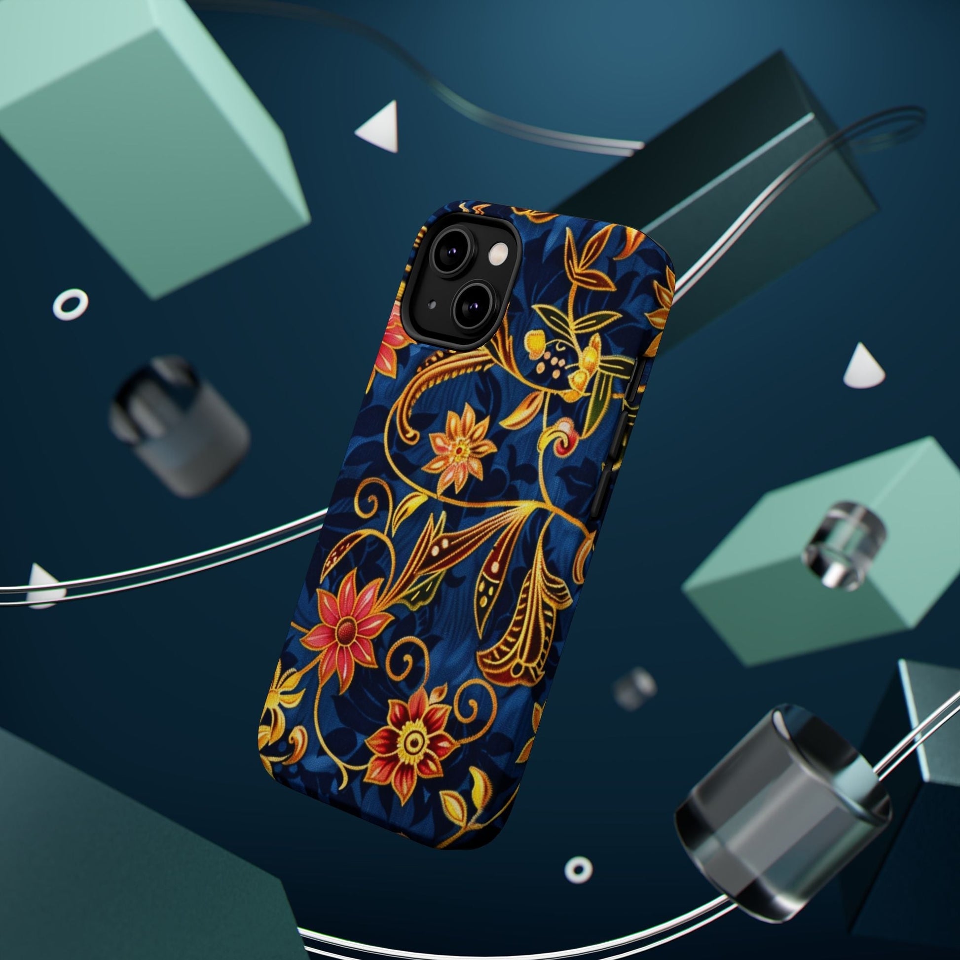 Floral Filigree Magnetic Phone Case — Impact - Resistant Decorative Cover - DIGITAL X