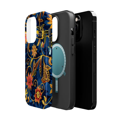 Floral Filigree Magnetic Phone Case — Impact - Resistant Decorative Cover - DIGITAL X