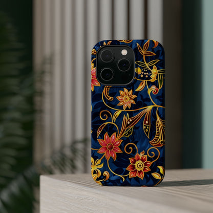 Floral Filigree Magnetic Phone Case — Impact - Resistant Decorative Cover - DIGITAL X