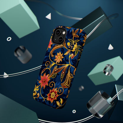 Floral Filigree Magnetic Phone Case — Impact - Resistant Decorative Cover - DIGITAL X