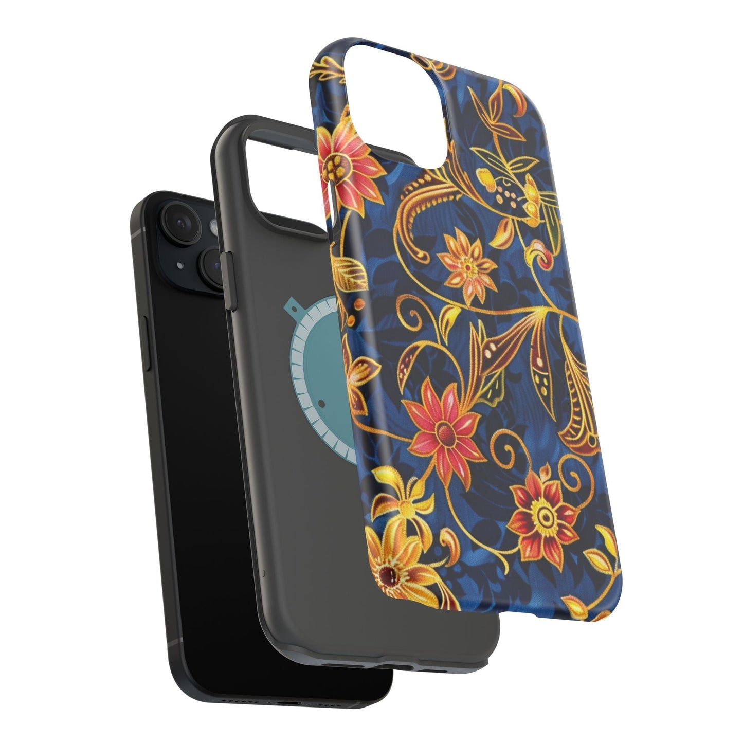 Floral Filigree Magnetic Phone Case — Impact - Resistant Decorative Cover - DIGITAL X