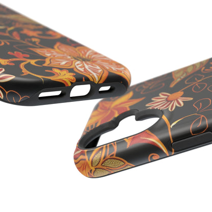 Floral Foil Magnetic Phone Case — Impact - Resistant Autumn Blooms - DIGITAL X