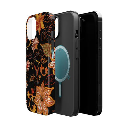 Floral Foil Magnetic Phone Case — Impact - Resistant Autumn Blooms - DIGITAL X