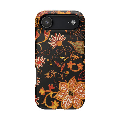 Floral Foil Magnetic Phone Case — Impact - Resistant Autumn Blooms - DIGITAL X
