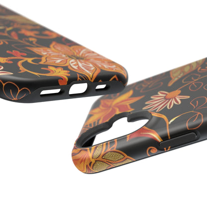 Floral Foil Magnetic Phone Case — Impact - Resistant Autumn Blooms - DIGITAL X