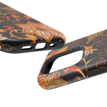 Floral Foil Magnetic Phone Case — Impact - Resistant Autumn Blooms - DIGITAL X