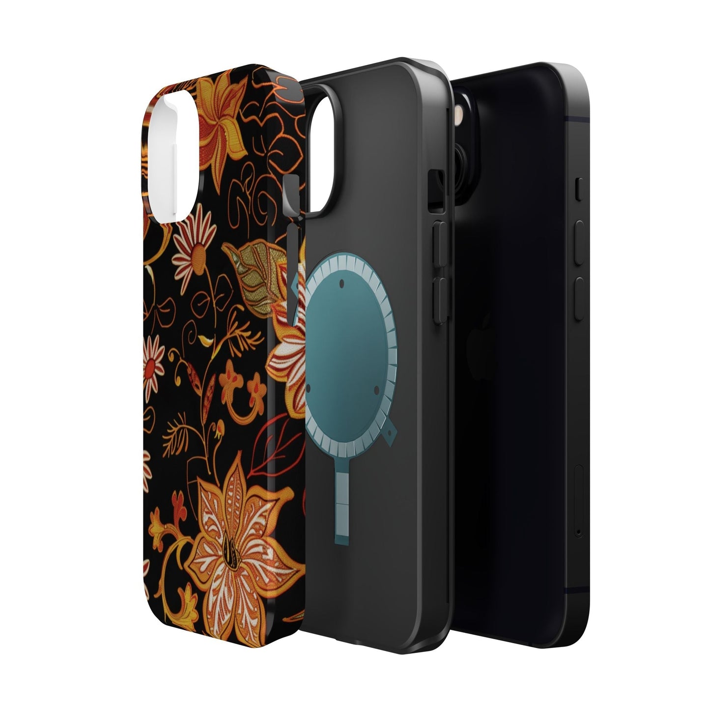 Floral Foil Magnetic Phone Case — Impact - Resistant Autumn Blooms - DIGITAL X
