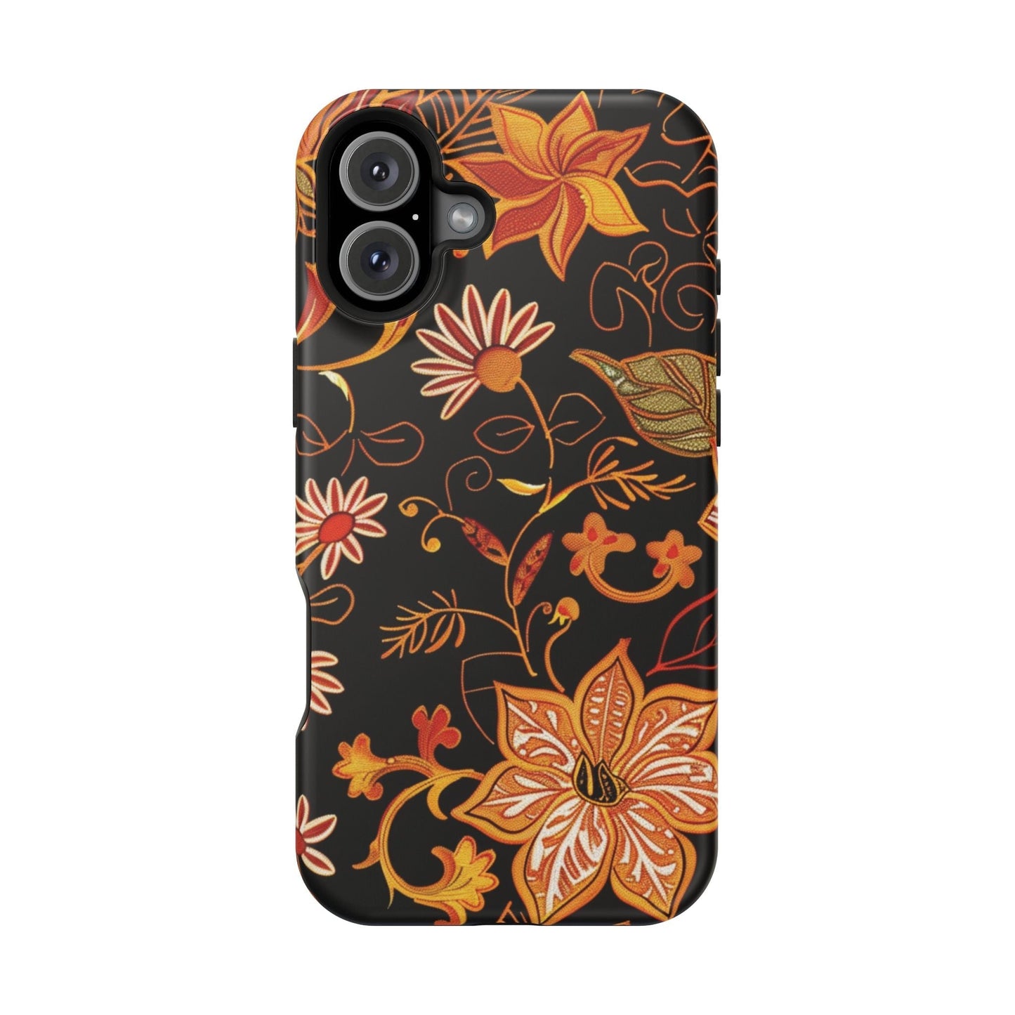 Floral Foil Magnetic Phone Case — Impact - Resistant Autumn Blooms - DIGITAL X