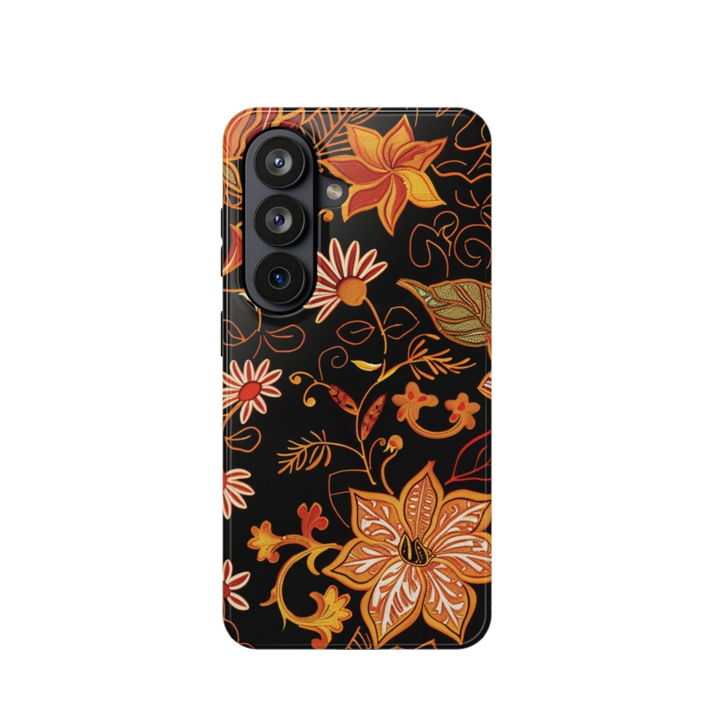 Floral Foil Magnetic Phone Case — Impact - Resistant Autumn Blooms - DIGITAL X