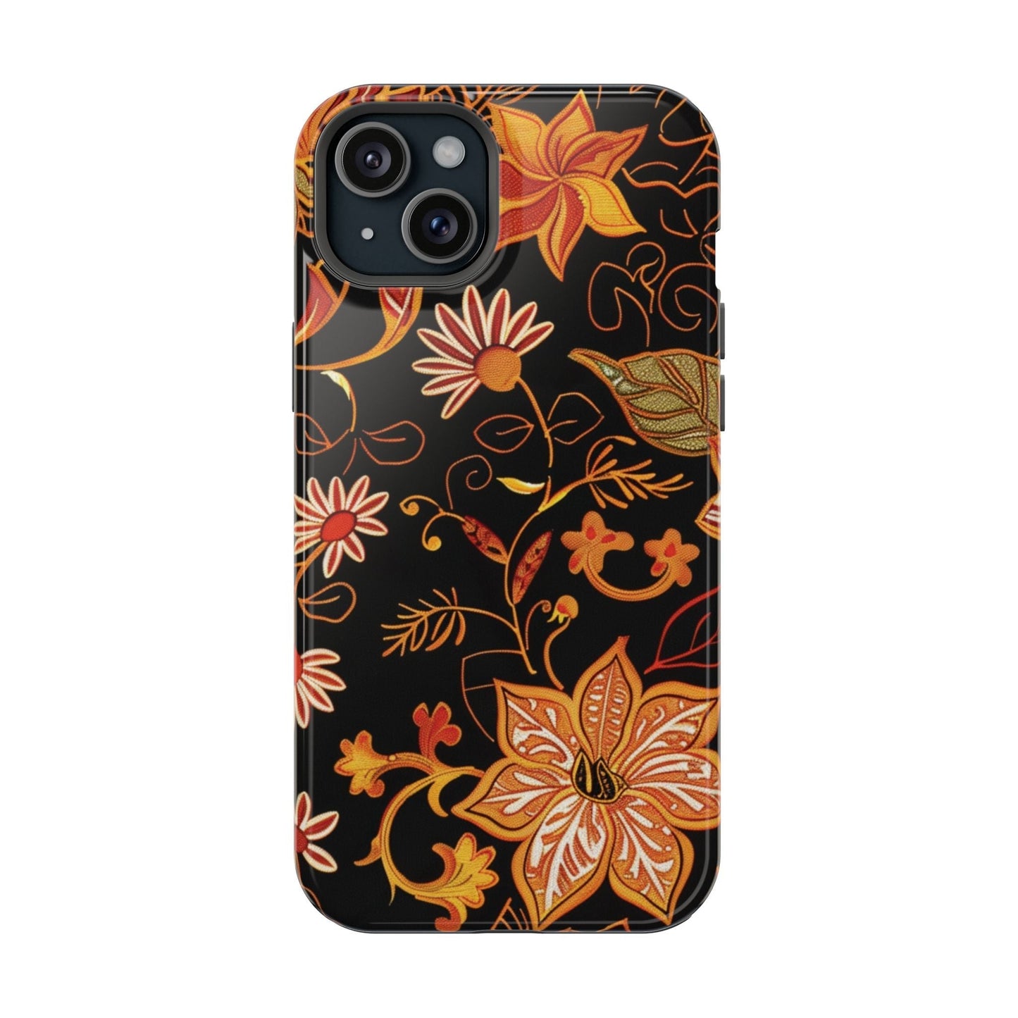 Floral Foil Magnetic Phone Case — Impact - Resistant Autumn Blooms - DIGITAL X
