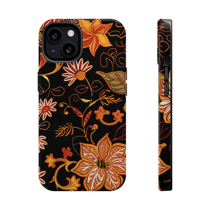 Floral Foil Magnetic Phone Case — Impact - Resistant Autumn Blooms - DIGITAL X