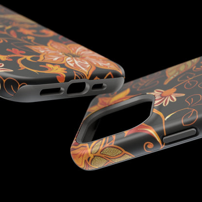 Floral Foil Magnetic Phone Case — Impact - Resistant Autumn Blooms - DIGITAL X