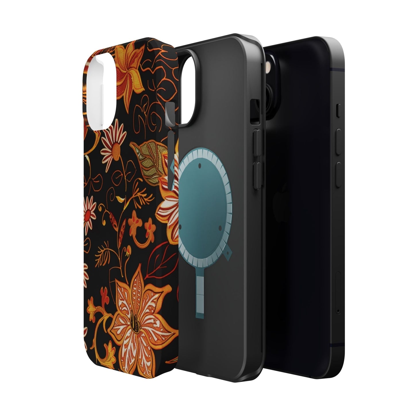 Floral Foil Magnetic Phone Case — Impact - Resistant Autumn Blooms - DIGITAL X