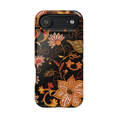 Floral Foil Magnetic Phone Case — Impact - Resistant Autumn Blooms - DIGITAL X