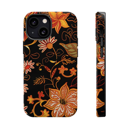 Floral Foil Magnetic Phone Case — Impact - Resistant Autumn Blooms - DIGITAL X