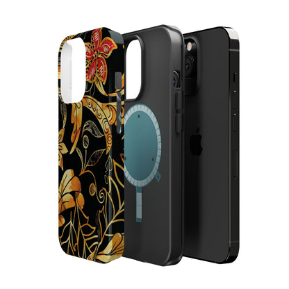Floral Gold Filigree Magnetic Impact Phone Case - DIGITAL X