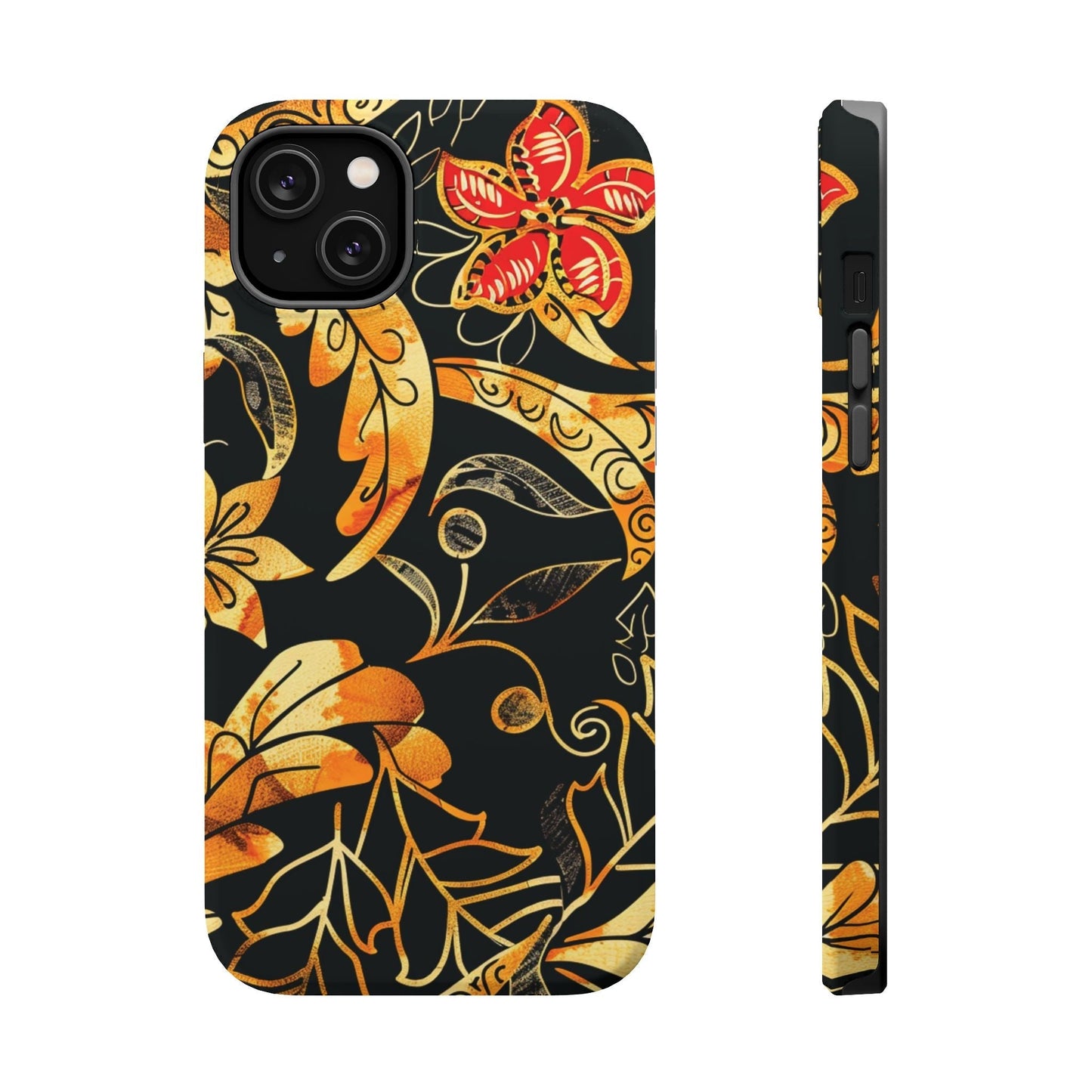 Floral Gold Filigree Magnetic Impact Phone Case - DIGITAL X