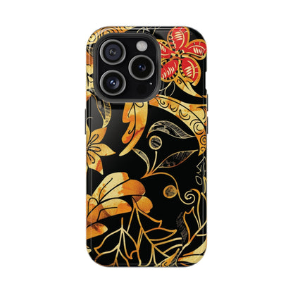 Floral Gold Filigree Magnetic Impact Phone Case - DIGITAL X