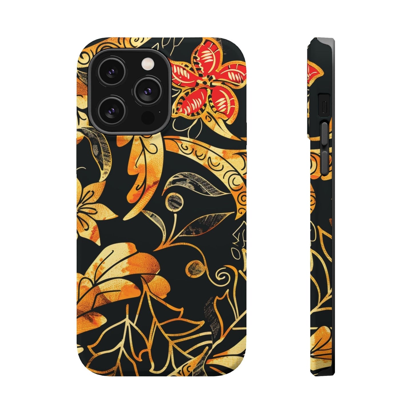 Floral Gold Filigree Magnetic Impact Phone Case - DIGITAL X