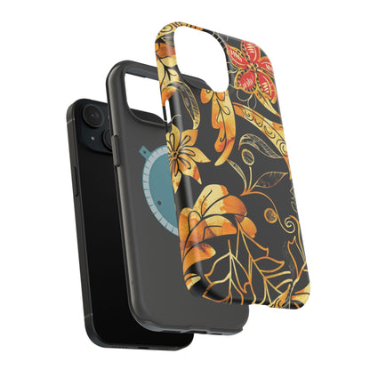 Floral Gold Filigree Magnetic Impact Phone Case - DIGITAL X