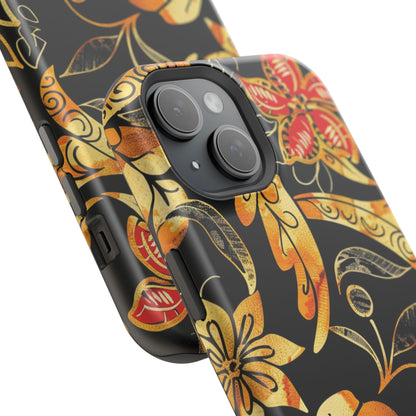Floral Gold Filigree Magnetic Impact Phone Case - DIGITAL X