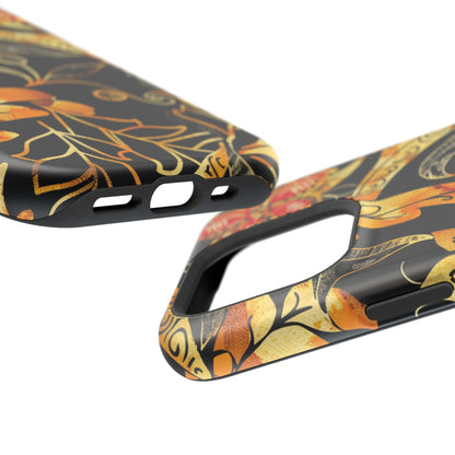 Floral Gold Filigree Magnetic Impact Phone Case - DIGITAL X
