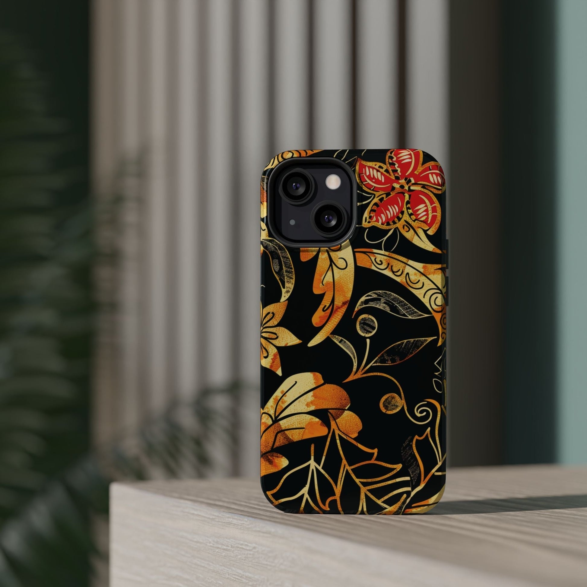 Floral Gold Filigree Magnetic Impact Phone Case - DIGITAL X