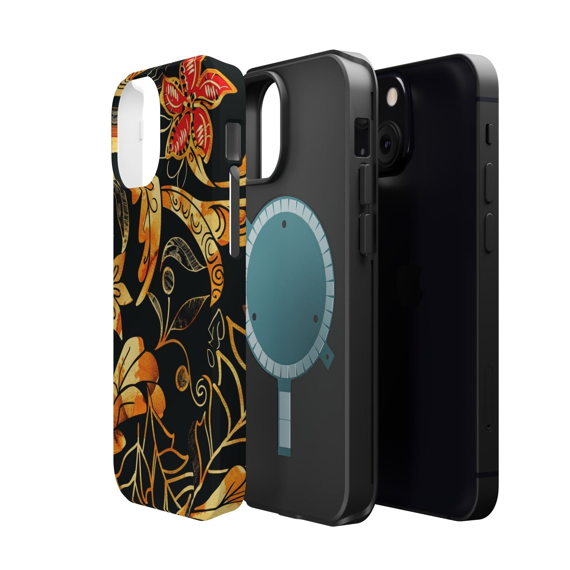 Floral Gold Filigree Magnetic Impact Phone Case - DIGITAL X