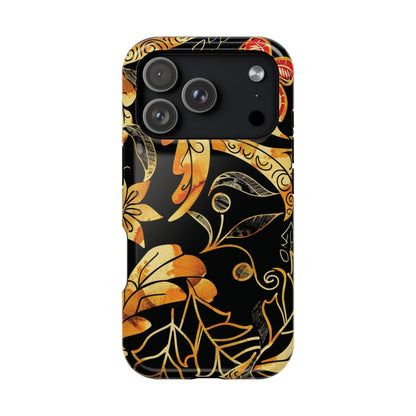 Floral Gold Filigree Magnetic Impact Phone Case - DIGITAL X