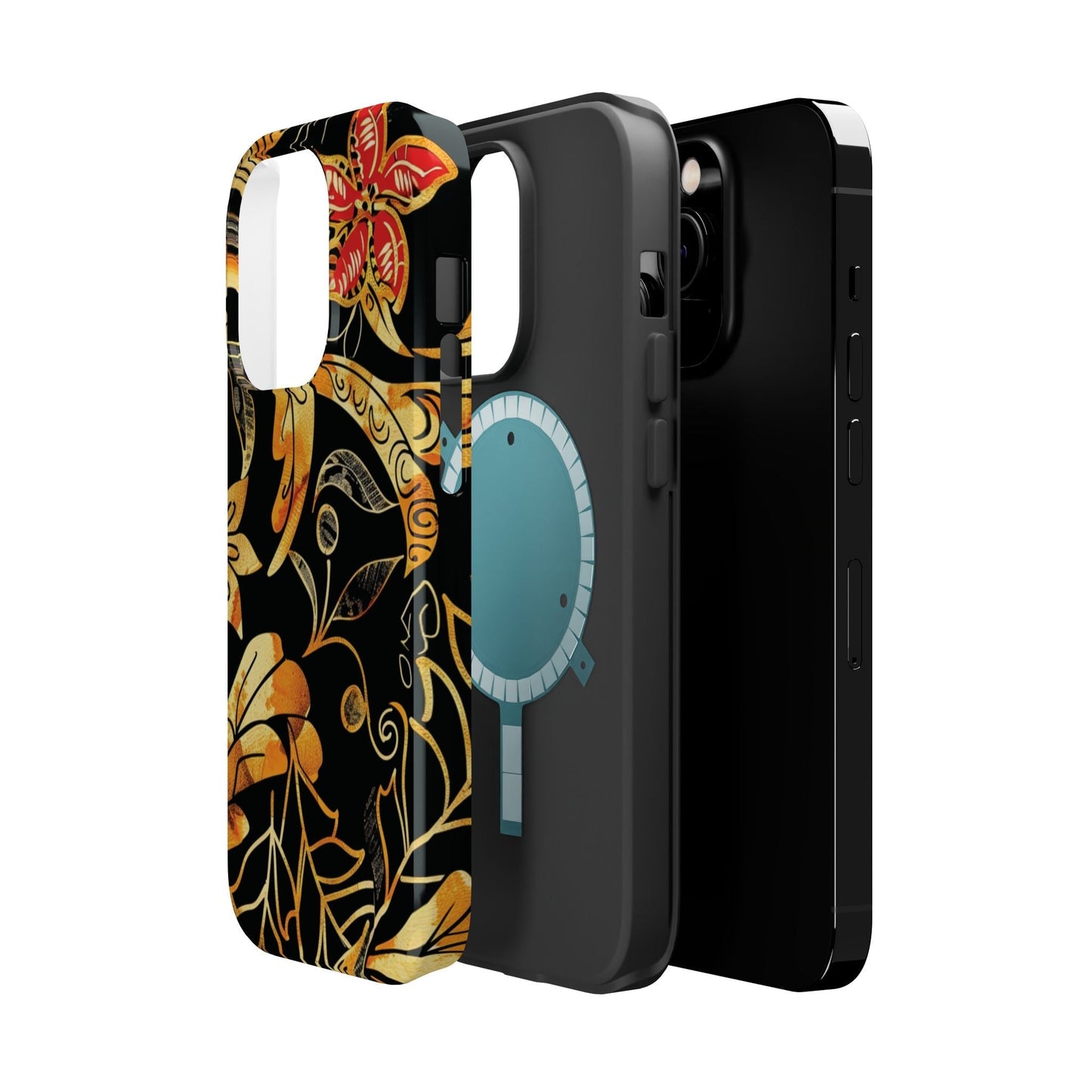 Floral Gold Filigree Magnetic Impact Phone Case - DIGITAL X