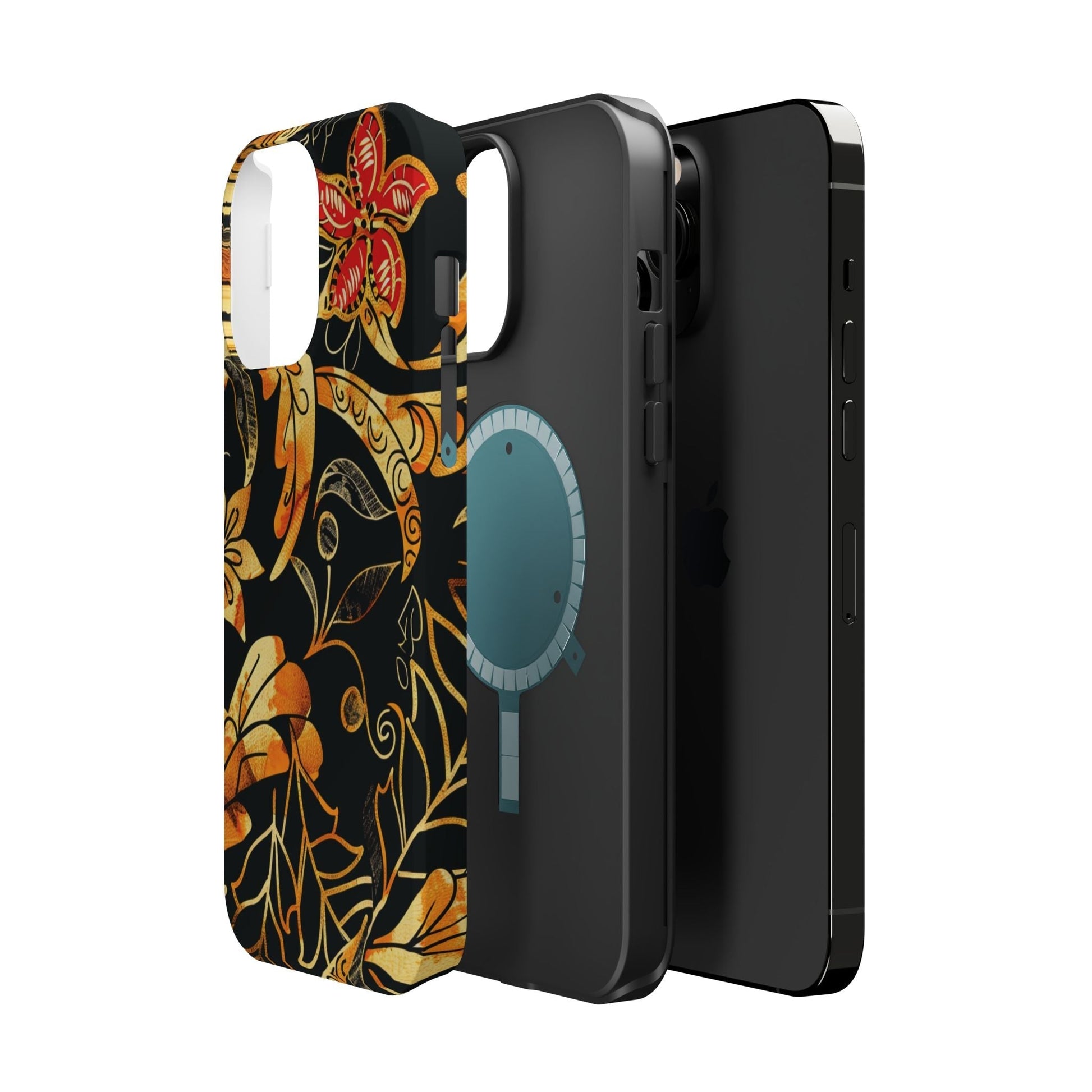 Floral Gold Filigree Magnetic Impact Phone Case - DIGITAL X