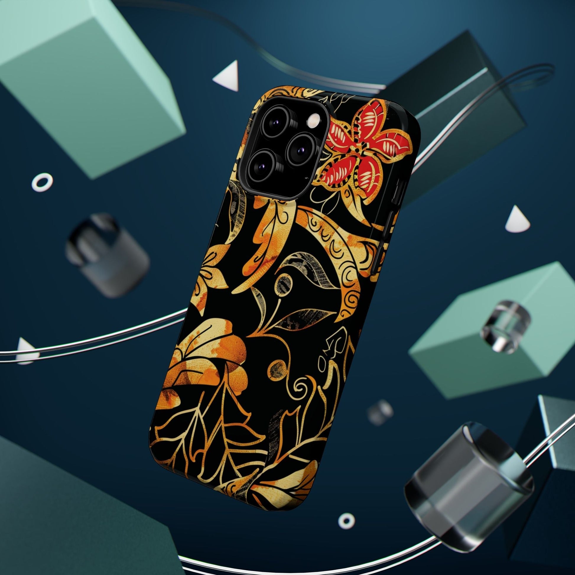 Floral Gold Filigree Magnetic Impact Phone Case - DIGITAL X