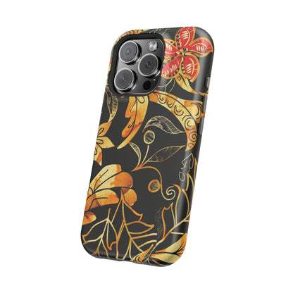 Floral Gold Filigree Magnetic Impact Phone Case - DIGITAL X
