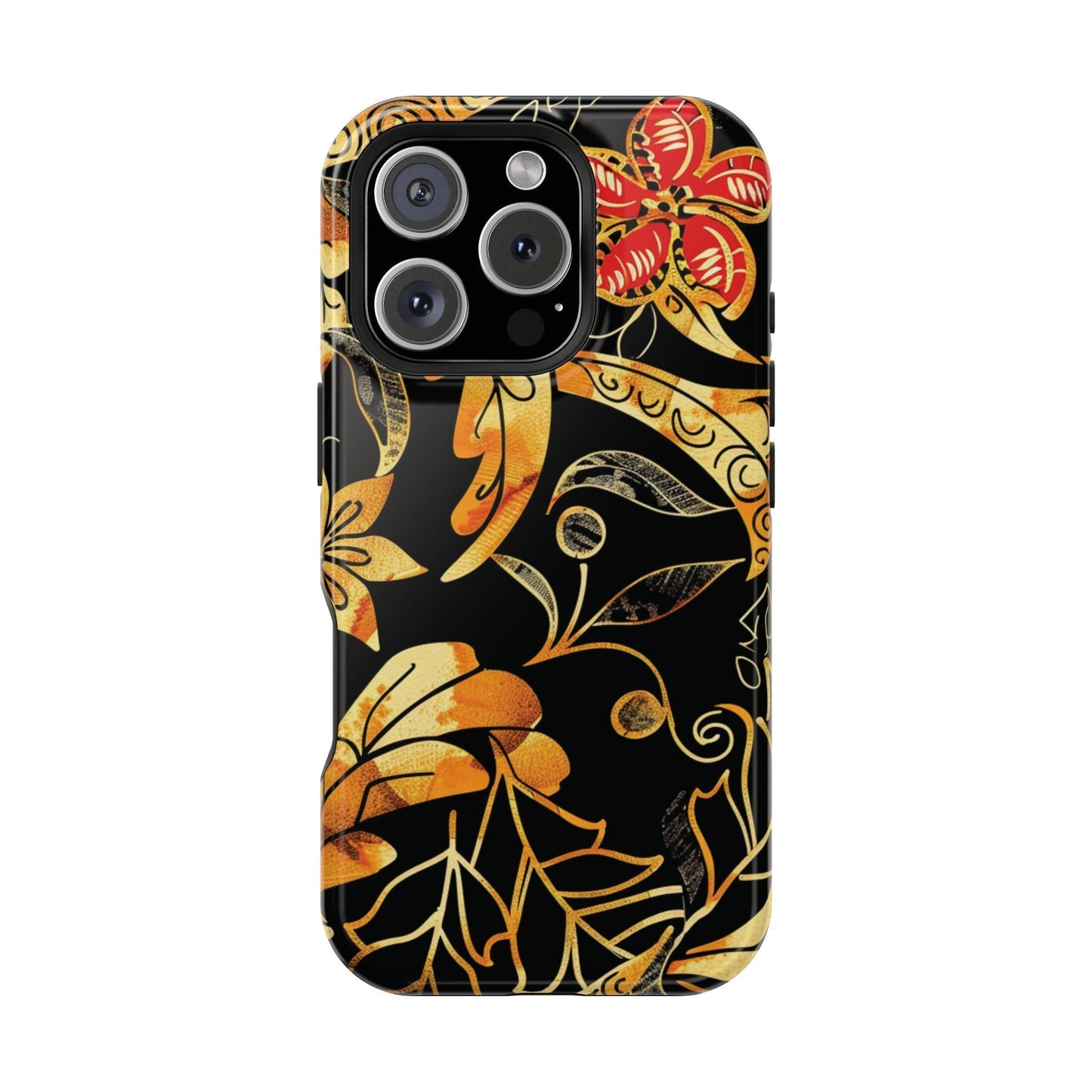 Floral Gold Filigree Magnetic Impact Phone Case - DIGITAL X