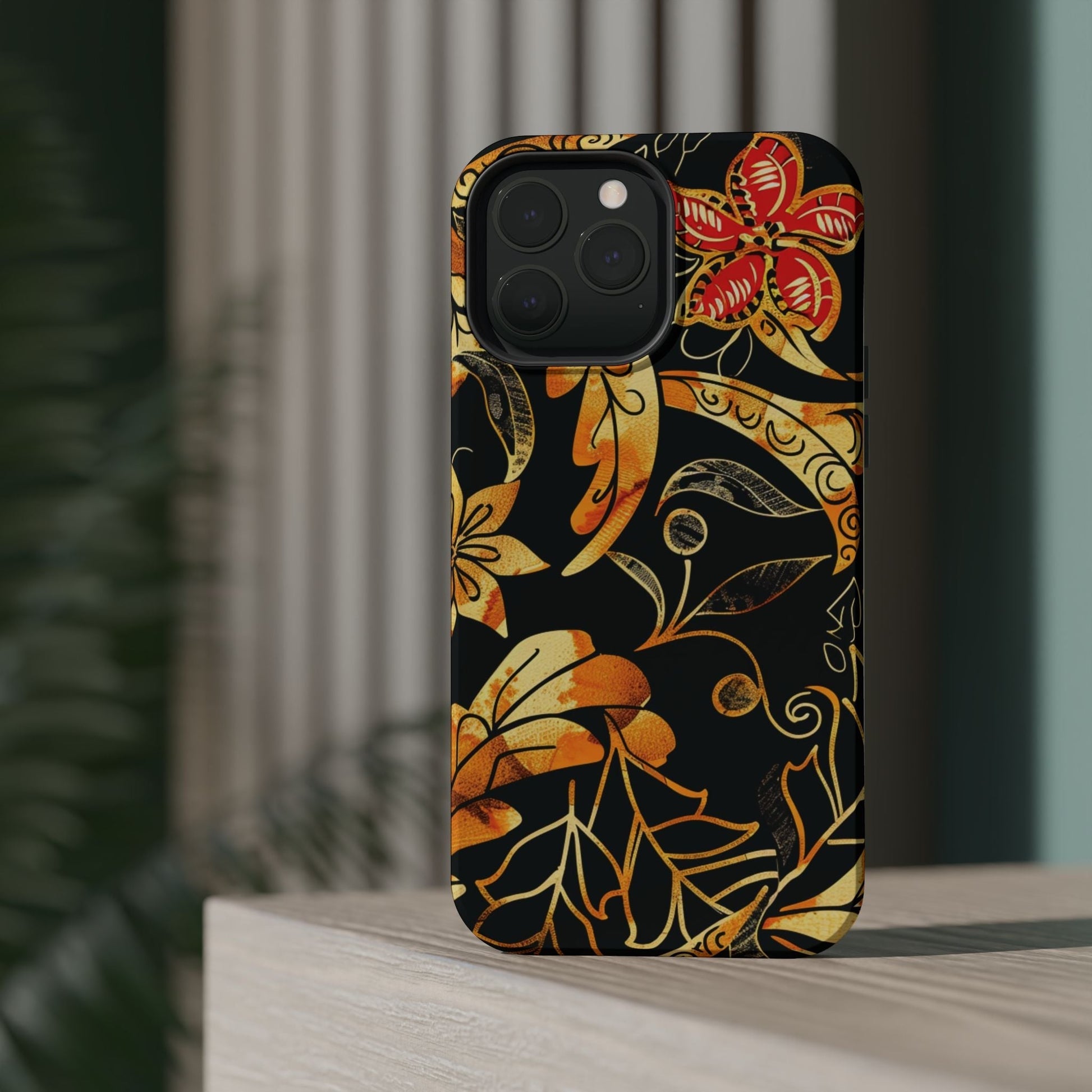 Floral Gold Filigree Magnetic Impact Phone Case - DIGITAL X