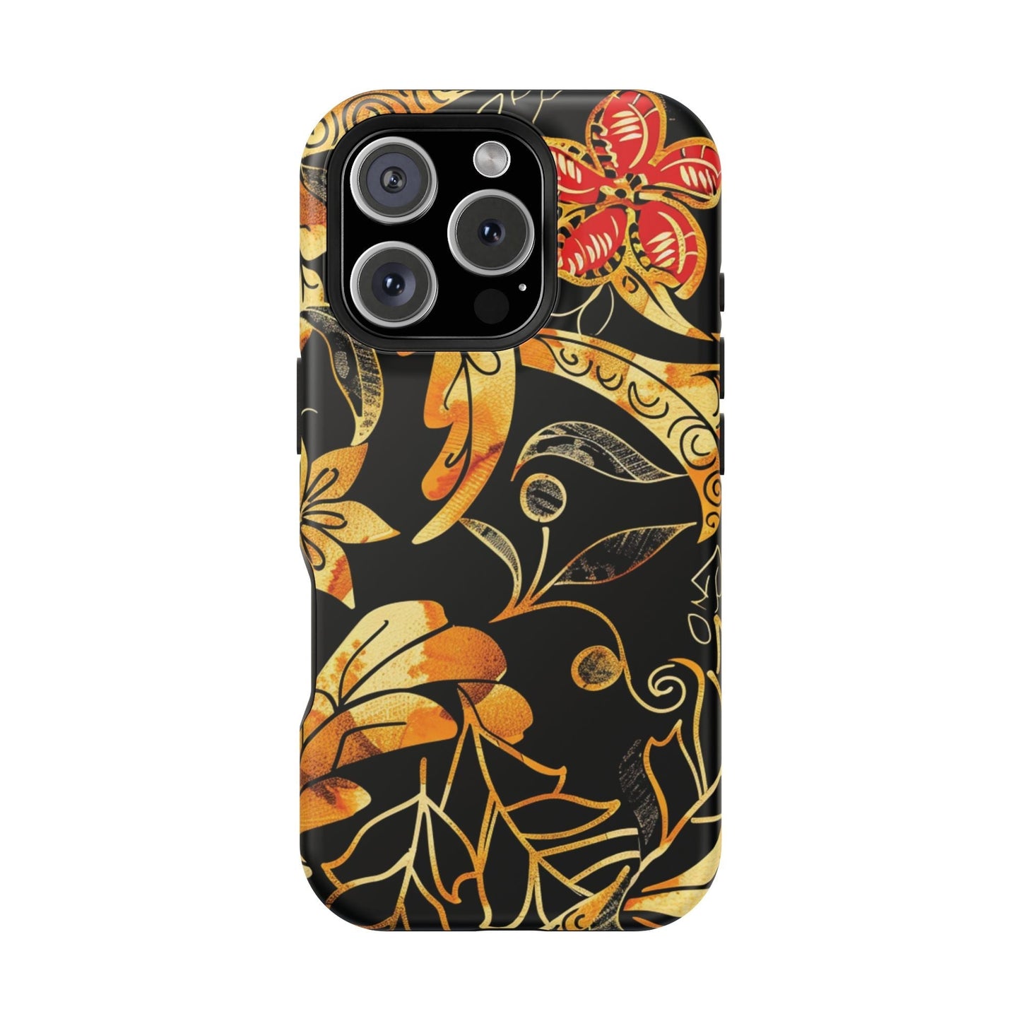 Floral Gold Filigree Magnetic Impact Phone Case - DIGITAL X