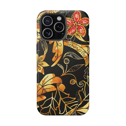 Floral Gold Filigree Magnetic Impact Phone Case - DIGITAL X