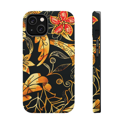 Floral Gold Filigree Magnetic Impact Phone Case - DIGITAL X