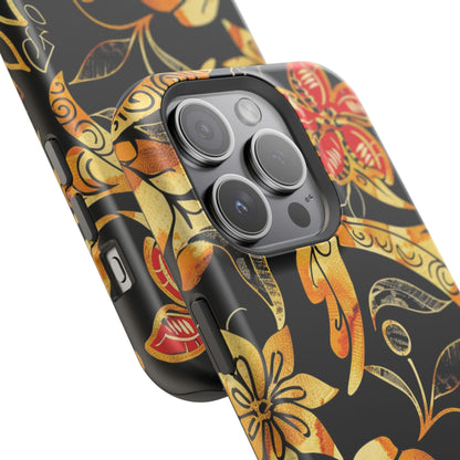 Floral Gold Filigree Magnetic Impact Phone Case - DIGITAL X