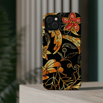 Floral Gold Filigree Magnetic Impact Phone Case - DIGITAL X