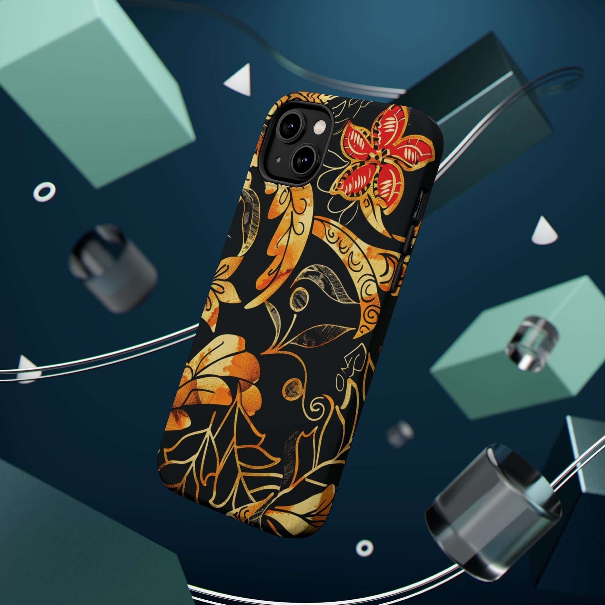 Floral Gold Filigree Magnetic Impact Phone Case - DIGITAL X