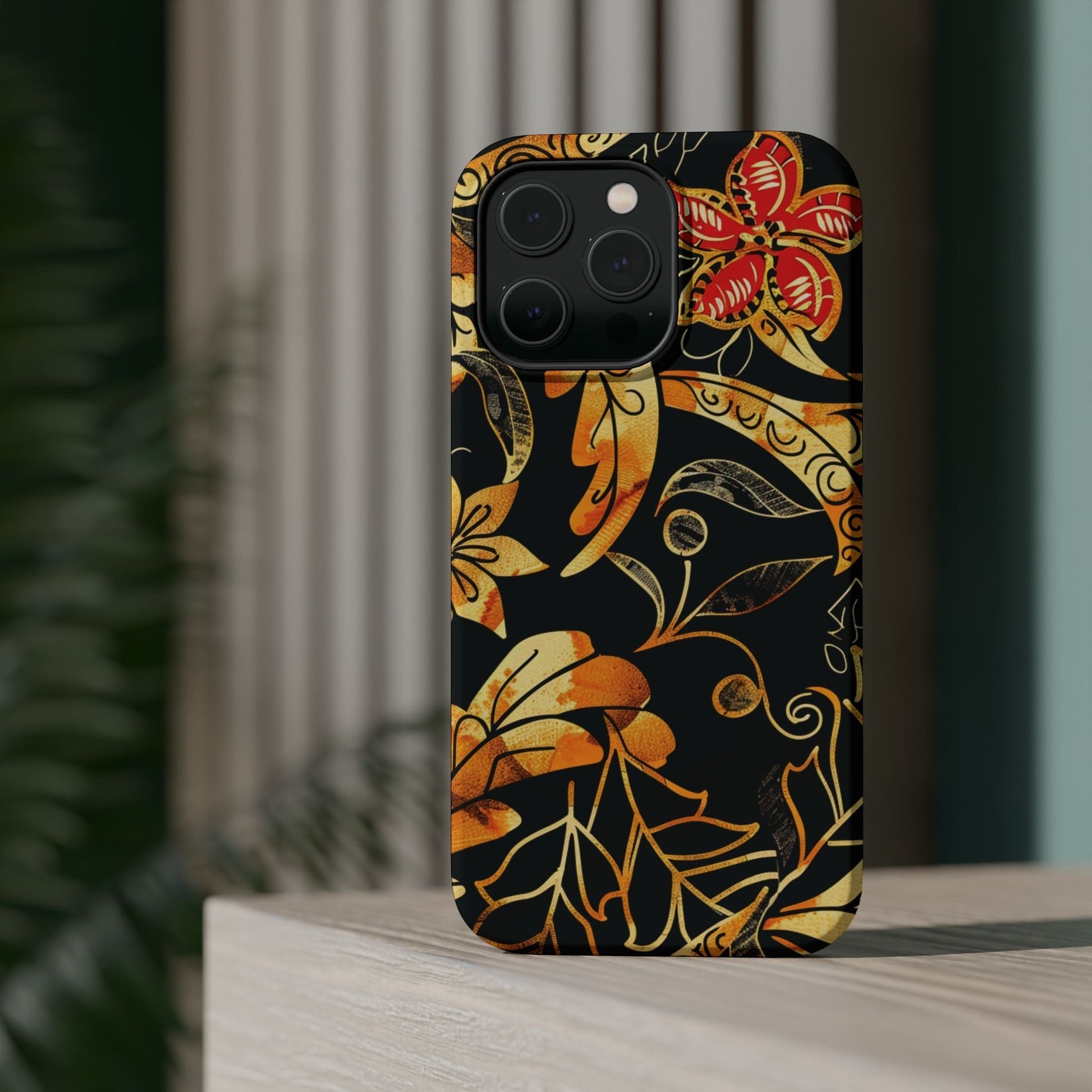 Floral Gold Filigree Magnetic Impact Phone Case - DIGITAL X
