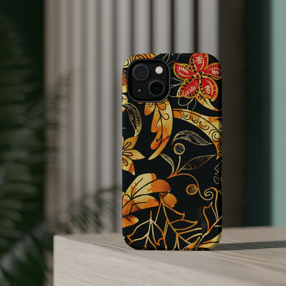 Floral Gold Filigree Magnetic Impact Phone Case - DIGITAL X
