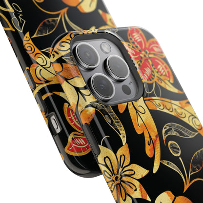 Floral Gold Filigree Magnetic Impact Phone Case - DIGITAL X