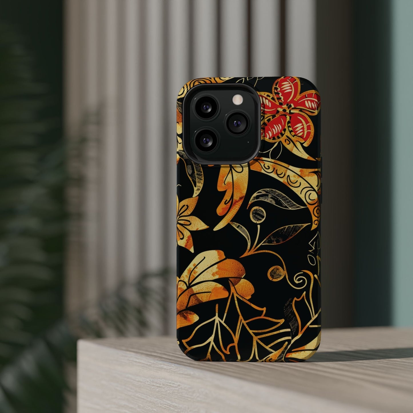 Floral Gold Filigree Magnetic Impact Phone Case - DIGITAL X