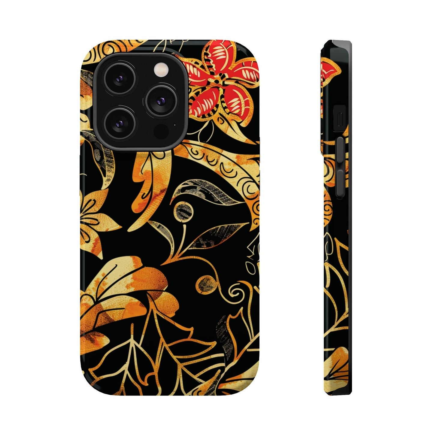 Floral Gold Filigree Magnetic Impact Phone Case - DIGITAL X