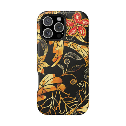 Floral Gold Filigree Magnetic Impact Phone Case - DIGITAL X
