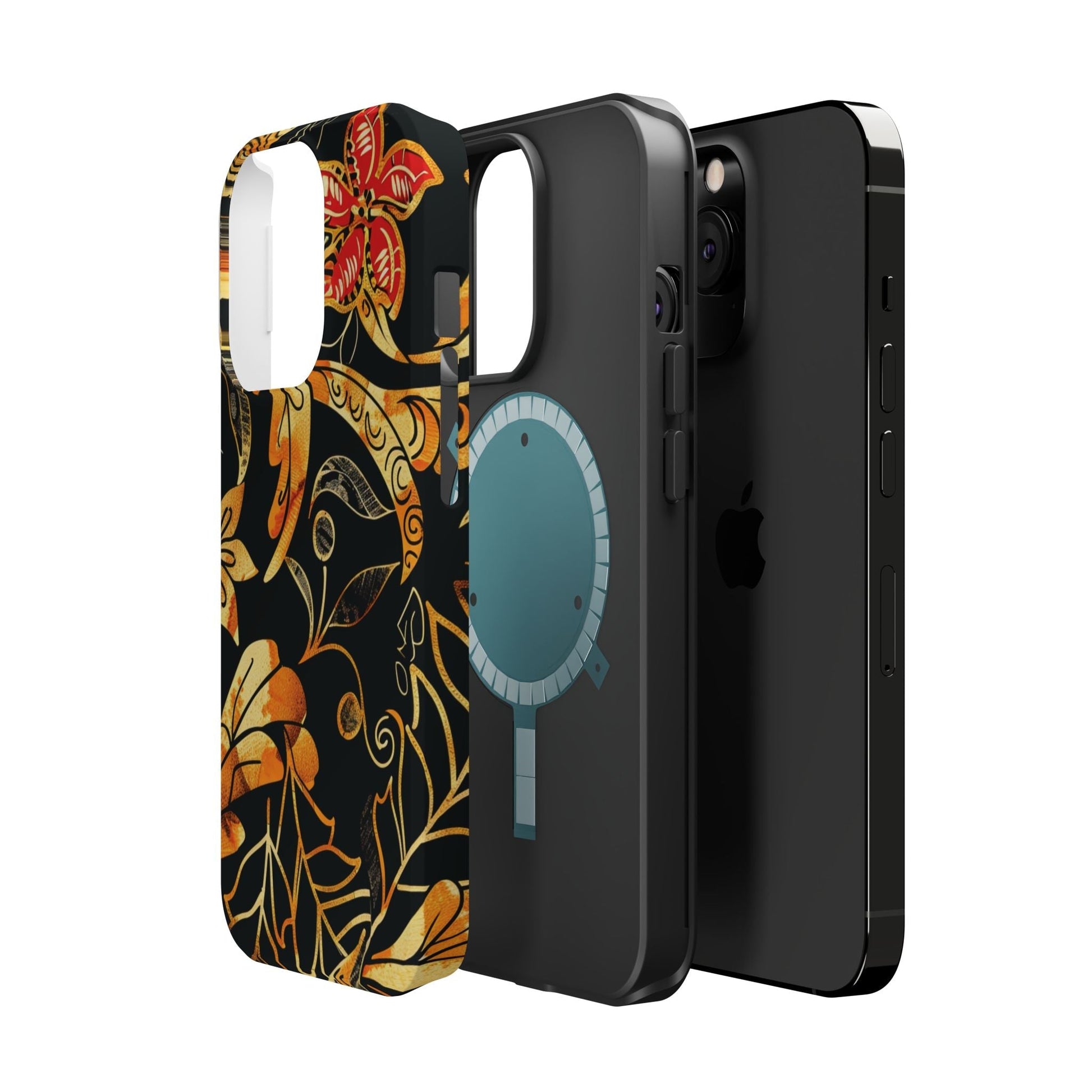 Floral Gold Filigree Magnetic Impact Phone Case - DIGITAL X